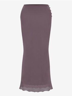 House Of CB DYANA' DARK MAUVE BIAS CUT MAXI SKIRT NWOT